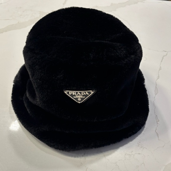 Prada Shearling Bucket Hat-NWT - Picture 1 of 8